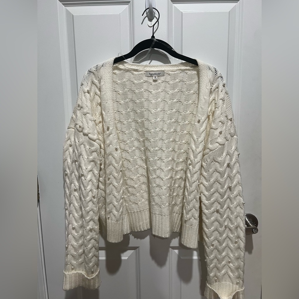 Francesca's Cream Textured Sweater